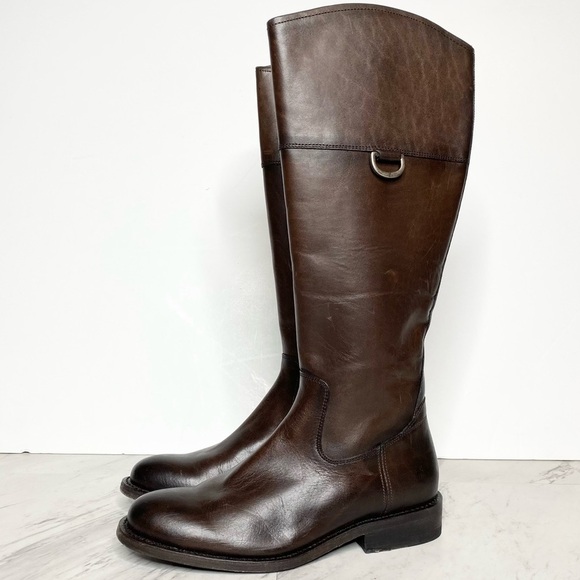 Frye Jayden D Ring Brown Leather Riding Boot 6 - Picture 1 of 14